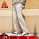 匹克運動(dòng)褲冬季新款男針織長(cháng)褲親膚柔軟運動(dòng)褲寬松百搭舒適休閑褲女 【加絨款】米花灰 XL