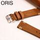 適配豪利時(shí)復古真皮表帶Oris潛水65復刻大表冠系列男士手表帶20mm 棕色+配扣 表帶寬度（20mm)
