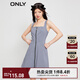 ONLY時(shí)尚百搭短款A字吊帶雪紡連衣裙女|123207028 H31尤琪藍白格 S 160/80A