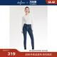 伊芙麗（eifini）蔣欣代言【萬(wàn)向彈】經(jīng)典小腳修身彈力顯瘦牛仔褲秋季新款鉛筆褲 牛仔藍 L 115-125斤