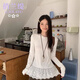 俏蘭緹（CIOLATI）白色蕾絲花邊德絨內搭長(cháng)袖T恤秋冬新款修身顯瘦時(shí)尚洋氣百搭上衣 白色【德絨蕾絲邊】 S 【建議90斤內】