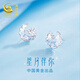 央創(chuàng  )時(shí)尚【中國黃金】銀耳釘女生女耳飾耳環(huán)耳墜生日禮物女生小眾高級S925