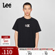 Lee25新品舒適版圓領(lǐng)Logo印花男女同款短袖T恤休閑潮LUT0098394LE 黑色（尺碼偏大，拍小一碼） L