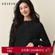 詩(shī)凡黎（‘S EIFINI）【打底王者】法式蕾絲木耳邊打底衫25冬新款含羊毛針織內搭 黑色 L