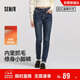 森馬（Semir）森柔|牛仔褲女冬季修身抓毛小腳褲顯瘦休閑潮流長(cháng)褲103724124010