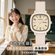 帝茲（DiziziD）方形手表女款初中初高中學(xué)生ins風(fēng)小眾機械考試專(zhuān)用2026新款石英 卡其色-星期日歷升級款 【進(jìn)口機芯+終身質(zhì)?！? title=