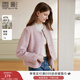 香影粉色粗花呢短外套女2025秋冬新款含綿羊毛亮片小香風(fēng)法式上衣 銀牡丹色 M 160/84A/95-110斤