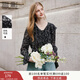 香影碎花雪紡上衣女2025秋季新款長(cháng)袖法式氣質(zhì)黑色v領(lǐng)荷葉邊小衫 黑花 S 55/80A/85-95斤