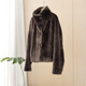 勤馳小胡羊皮草進(jìn)口美利奴皮毛一體外套女漏斗領(lǐng)短款蝙蝠袖寬松秋冬新 銅咖 M