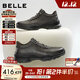 百麗厚底增高健步鞋男25秋新抓紋牛皮戶(hù)外休閑運動(dòng)鞋A2215CM5 黑色 42 (260mm)