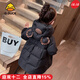 G.duck小黃鴨女童冬季韓版超萌洋氣羽絨棉服中小大兒童加厚保暖寬松外套 黑色 120 cm