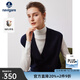 Navigare意大利小帆船V領(lǐng)針織馬甲女秋冬內搭毛衣女休閑通勤寬松純羊毛衫 海軍藍 M