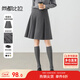 尚都比拉職場(chǎng)通勤a字百褶短裙高級百搭顯瘦小個(gè)子半身裙女 灰色 XL
