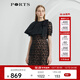 PORTS寶姿女裝 秋冬新品短袖中長(cháng)連衣裙LL9D125LLF001 黑色 S (4)
