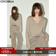 COCOBELLA簡(jiǎn)約氣質(zhì)V領(lǐng)針織衫女通勤松弛感小喇叭袖毛衣MZ3112 圖片色 L