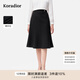 珂萊蒂爾【綿羊毛】25年秋季新款經(jīng)典上午通勤百搭半身裙子女 黑色 S