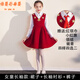 六一演出服詩(shī)歌朗誦演出服詩(shī)歌朗誦兒童演出服紅色愛(ài)國詩(shī)歌朗誦小學(xué)生大合唱服裝演講男女童歌唱祖國 女款長(cháng)袖+馬甲裙+(紅領(lǐng)巾+褲襪) 140