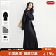 對白格雷系灰色直筒針織連衣裙女2025冬季新款松弛高級感毛衣長(cháng)裙 經(jīng)典黑 XL