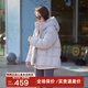 鴨鴨羽絨服女中長(cháng)款2025冬季新款韓版云感泡芙時(shí)尚防寒90絨加厚外套YE 銀灰色 S (155/80A)