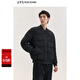 太平鳥(niǎo)男裝羽絨服輕薄男短款冬季保暖防寒棒球領(lǐng)外套 黑色 XL