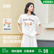 森馬（Semir）短袖t恤女中長(cháng)款萌寵花上衣25夏透氣吸濕寬松套頭衫109325100005