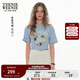 Teenie Weenie小熊女裝T恤2025夏季新款清新活力甜美刺繡圓領(lǐng)短袖 藍色 XS