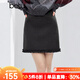 百圖（betu）女裝2025年冬季新款半身裙高級感A字裙木耳邊設計裙子短裙2510T71 深灰 L