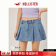 HOLLISTER25夏美式Y2K辣妹Miu系牛仔短裙褲女裝343-5044 淺色水洗 S (165/68A)標準版