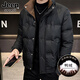 JEEP SPIRIT吉普羽絨服秋冬季潮牌外套男加厚立領(lǐng)白鴨絨工裝男裝 黑色 XL