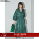 COCOBELLA清新復古提花重工刺繡微透視長(cháng)款度假連衣裙DS1259 森林綠 S