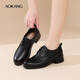奧康（Aokang）春秋新款女士正裝通勤小皮鞋女黑色軟底透氣職業(yè)OL工作鞋LH