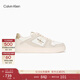 Calvin KleinJeans25男士復古潮流休閑ck撞色皮革拼接印花百搭運動(dòng)鞋板鞋禮物 0GB-淺卡其/復古白 45