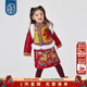 年衣童裝中式馬褂套裝冬季新款女童演出服盛世躍馬中式馬褂套裝拜年服 年衣紅 110