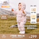 英氏（YEEHOO）兒童羽絨服秋冬納米抗菌輕薄款嬰兒羽絨服連體衣超韌絨 淺粉抱抱 90 cm-充絨量51g-建議1-2歲