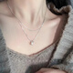小米星個(gè)性雙層疊戴珍珠項鏈女小眾高感輕奢蛇骨鏈百搭 無(wú)