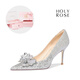 HOLY ROSE【星辰佳人】圣潔玫瑰2025水晶高跟鞋婚鞋成人禮細跟女友禮物單鞋 銀色星辰佳人 8cm 37