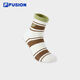 FILA FUSION斐樂(lè )潮牌情侶款中腰襪2026春季新款休閑條紋襪運動(dòng)襪 糖白色-IV M