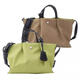 anello2025新款anellolegato largo托特包雙拼色斜挎小包通勤防水手提包 草綠拼卡其