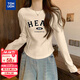 唐獅（TonLion）2025秋冬女圓領(lǐng)前胸字母打底衫
