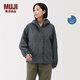 MUJI女式 不易沾水防紫外線(xiàn)便攜風(fēng)帽夾克 防曬衣 25年早秋 女裝 中灰色 M (160/84A)