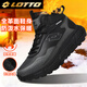 樂(lè )途（LOTTO）男鞋冬季加絨休閑運動(dòng)棉鞋戶(hù)外防滑保暖高幫靴子男059 深灰 41