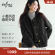 伊芙麗（eifini）蔣欣代言經(jīng)典圓領(lǐng)小香風(fēng)短款毛呢外套顯瘦女士2025冬裝新款 沉檀灰 預售 [12月17日]發(fā) M 105-115斤