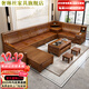 奢琳絲2025新款香樟木實(shí)木沙發(fā)客廳中式仿古雕花冬夏兩用轉角儲物沙發(fā) 4人位+貴妃 送坐墊+抱枕
