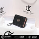 CHARLIE&KELLI品牌 CK輕奢包包女包錢(qián)包短款拉鏈三折繡花零錢(qián)包卡包證件收納包 黑色【禮袋發(fā)貨 代寫(xiě)賀卡】