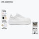 ANN ANDELMAN【明星同款】運動(dòng)休閑鞋2025系帶厚底增高小白鞋 白色 37