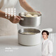 olayks立時(shí) 【官方直營(yíng)】多功能料理鍋學(xué)生宿舍家用304不銹鋼電煮鍋泡面火鍋一體0涂層電熱鍋 2L 【機械款】304不銹鋼內膽+304不銹鋼蒸籠