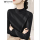 Mrdiane wei女秋冬季羊毛針織衫女毛衣圓領(lǐng)寬松打底衫上衣 黑色 均碼