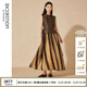 例外（EXCEPTION）新中式棉麻新中式連衣裙中長(cháng)款桑蠶絲氣質(zhì)春夏女裝假兩件 深卡其/39 M