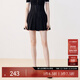 VEROMODA半身裙2025新款高腰A擺有襯褲綁帶短裙子 黑牛仔色 M