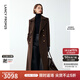 朗姿純羊毛軍旅風(fēng)收腰顯瘦氣質(zhì)高級呢子大衣修身毛呢外套冬季新款 棕色2 L